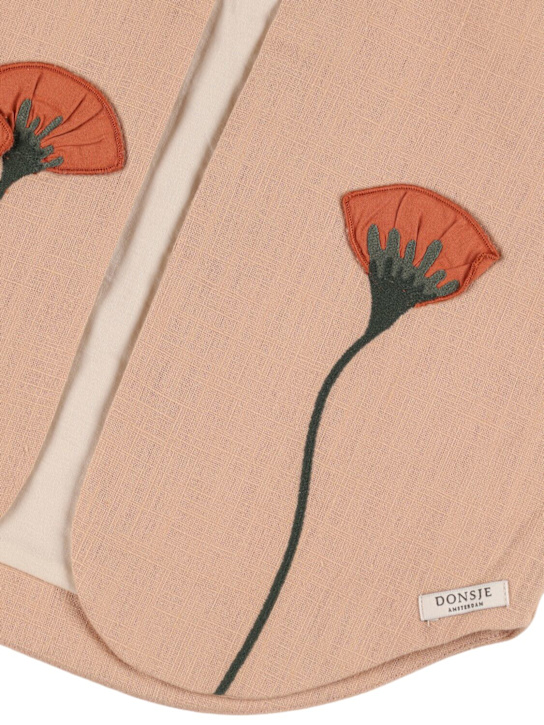 Donsje: Gilet Poppy in lino ricamato - Rosa - kids-girls_1 | Luisa Via Roma