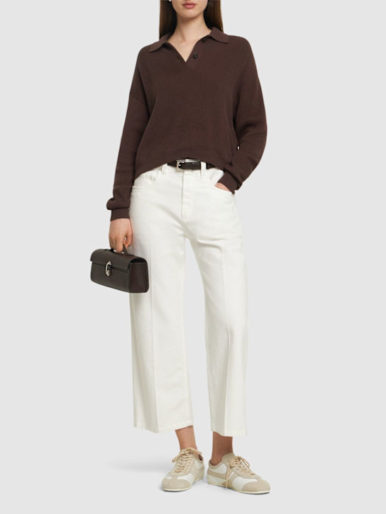 Brunello Cucinelli: Cotton flared pants - White - women_1 | Luisa Via Roma