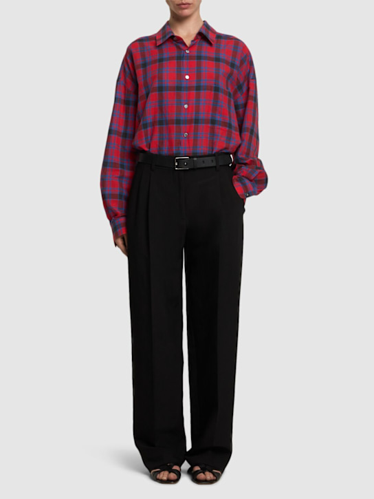 The Row: Nesson cotton poplin plaid shirt - women_1 | Luisa Via Roma