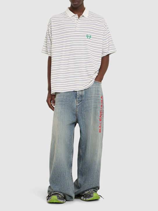 Balenciaga: Baggy cotton jeans - Indigo - men_1 | Luisa Via Roma