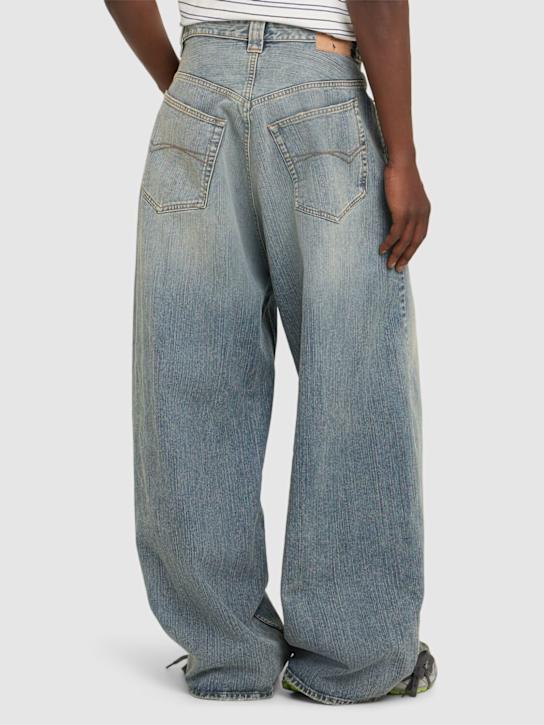 Balenciaga: Baggy cotton jeans - Indigo - men_2 | Luisa Via Roma