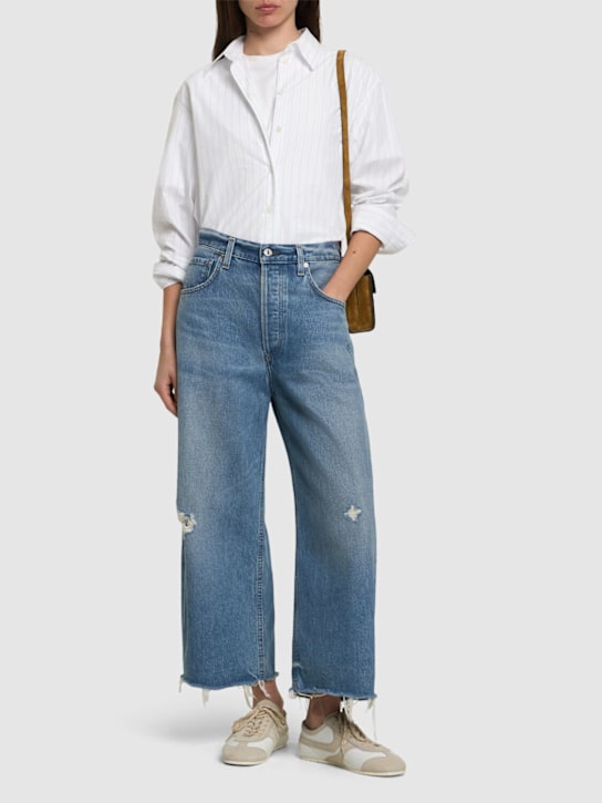 CITIZENS OF HUMANITY: Ayla cropped raw hem denim jeans - Indigo - women_1 | Luisa Via Roma