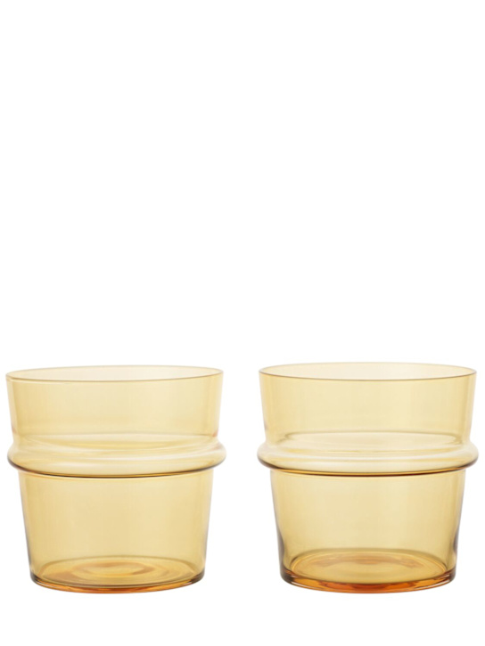 Ferm Living: Set of 2 Boya low gasses - Yellow - ecraft_0 | Luisa Via Roma