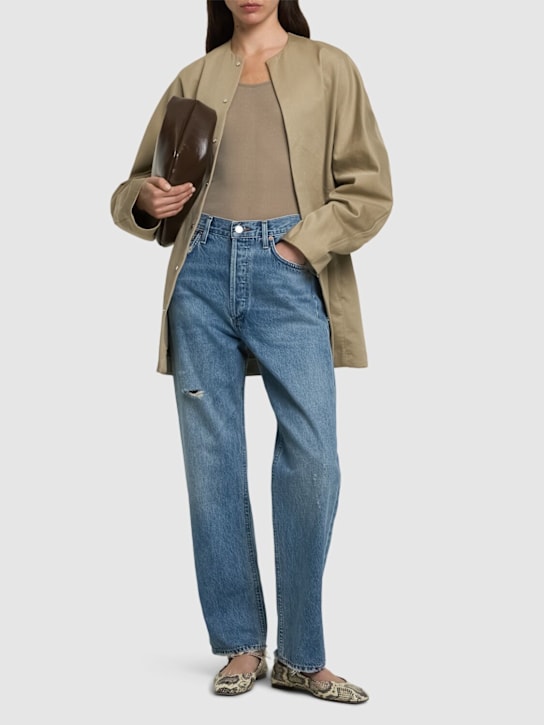 Agolde: 90's high waist denim jeans - Indigo - women_1 | Luisa Via Roma