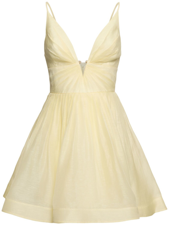 Zimmermann: Illuminate linen & silk mini dress - women_0 | Luisa Via Roma
