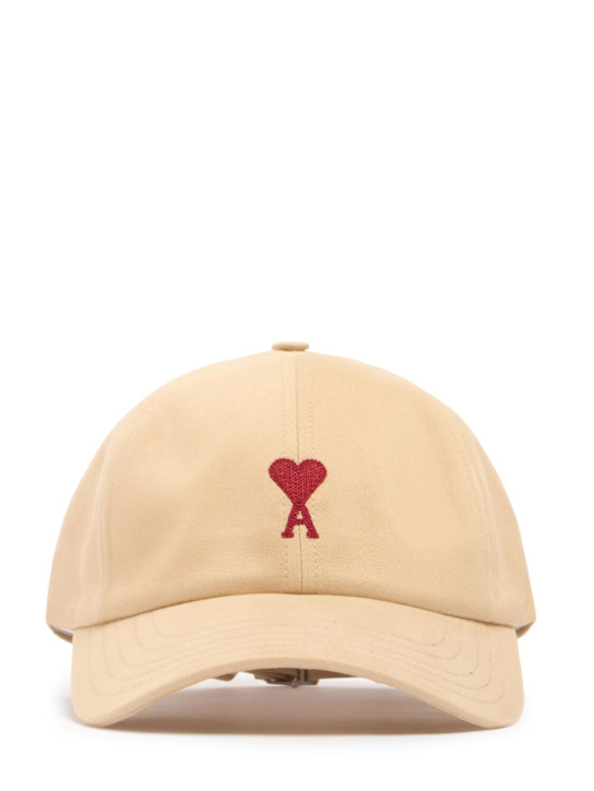 AMI Paris: Red cotton gabardine cap - women_0 | Luisa Via Roma