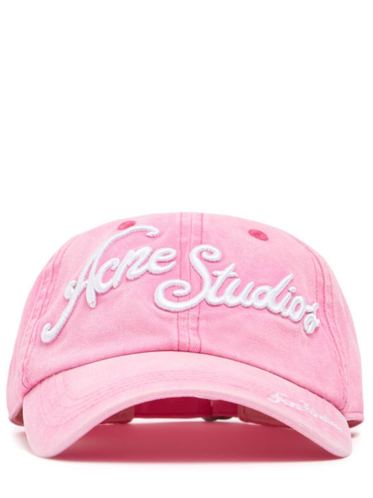 Acne Studios: Carliy tourist logo cotton cap - women_0 | Luisa Via Roma