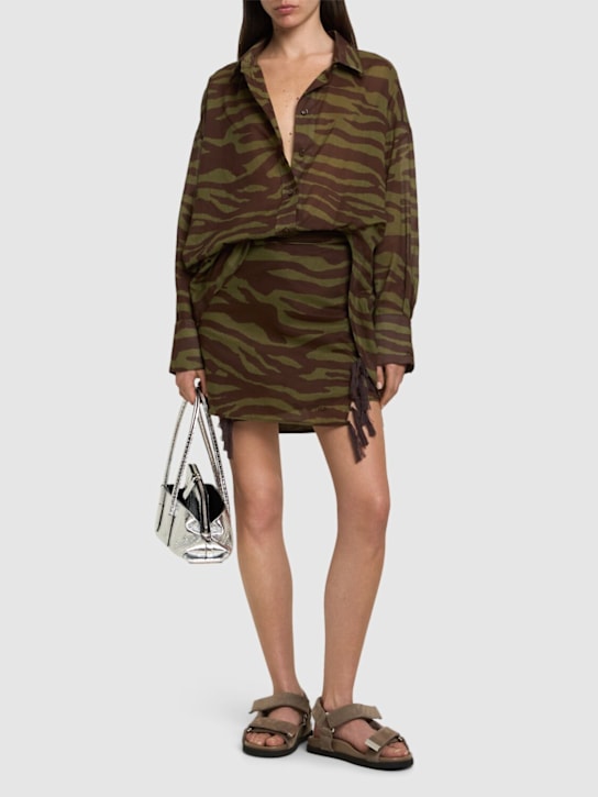 The Attico: Zebra print muslin pareo skirt - women_1 | Luisa Via Roma