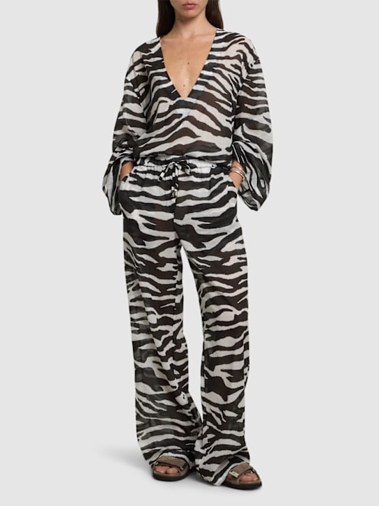The Attico: Zebra pants - Black/White - women_1 | Luisa Via Roma
