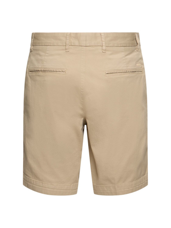Boss: H-Slice stretch cotton shorts - Beige - men_3 | Luisa Via Roma