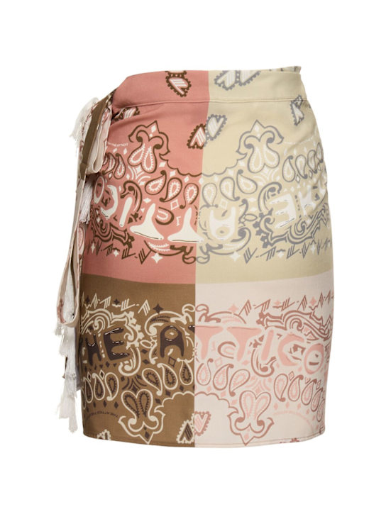 The Attico: Bandana print muslin pareo skirt - Multicolor - women_3 | Luisa Via Roma