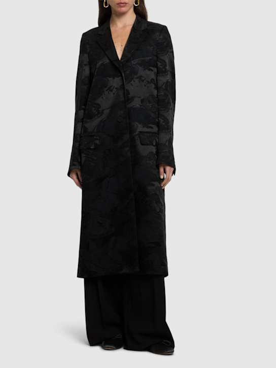 Rida floral jacquard double breast coat - Thumbnail 2