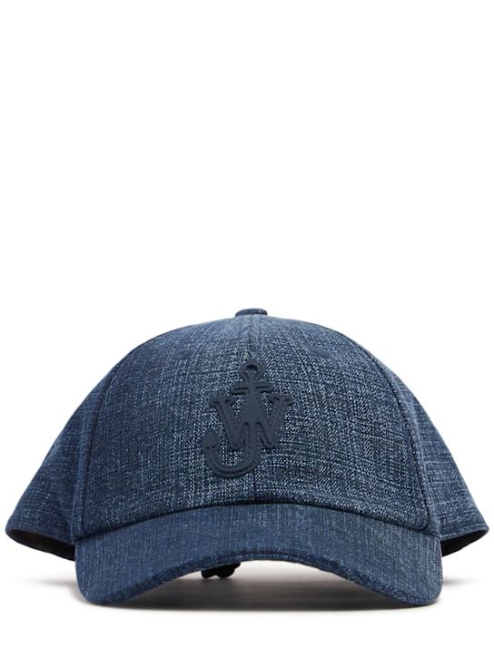 JW Anderson: Denim baseball cap - Blue - women_0 | Luisa Via Roma