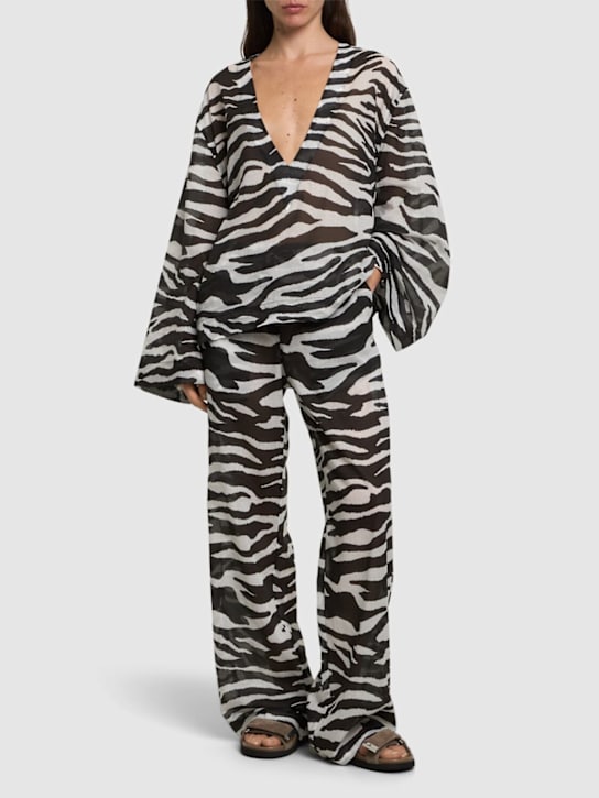 The Attico: Zebra print muslin shirt - women_1 | Luisa Via Roma