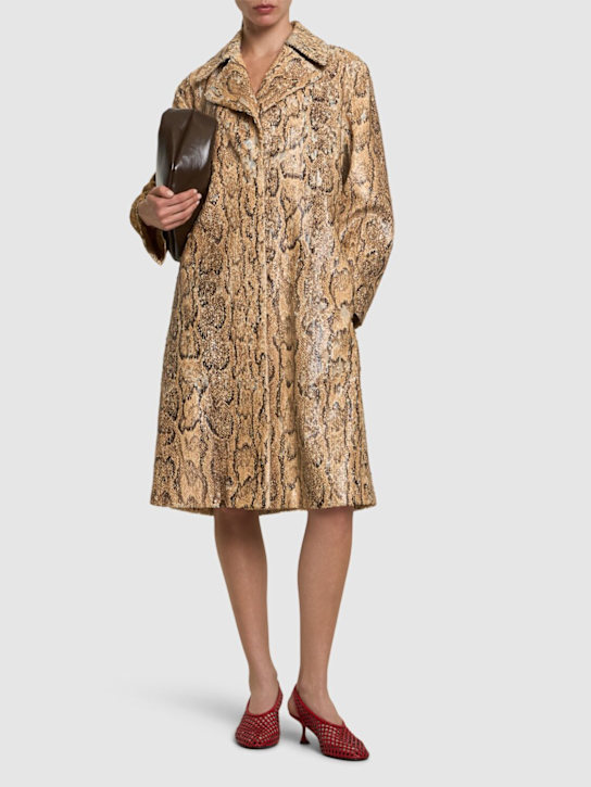 Dries Van Noten: Ricca sequined snake print coat - women_1 | Luisa Via Roma
