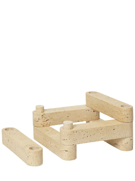 Ferm Living: Newel modular candle holder set - Beige - ecraft_4 | Luisa Via Roma