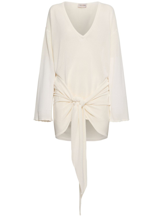 The Attico: Openwork mini dress - White - women_0 | Luisa Via Roma