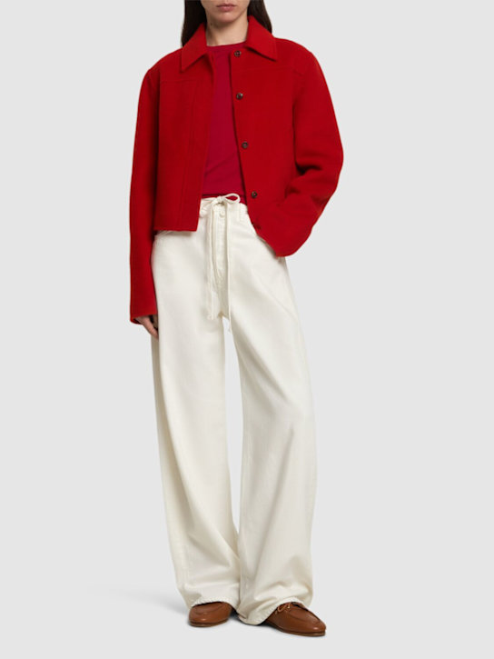 CITIZENS OF HUMANITY: Brynnlow rise wide denim jeans - Off White - women_1 | Luisa Via Roma