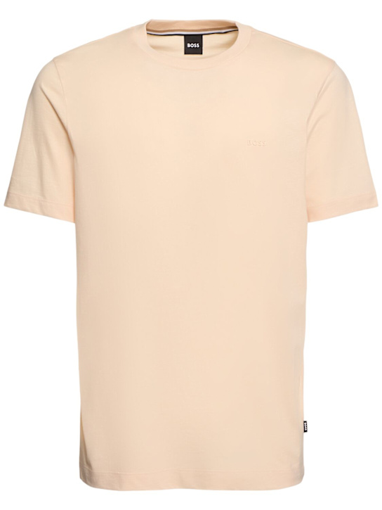 Boss: Thompson logo cotton t-shirt - Open Orange - men_0 | Luisa Via Roma
