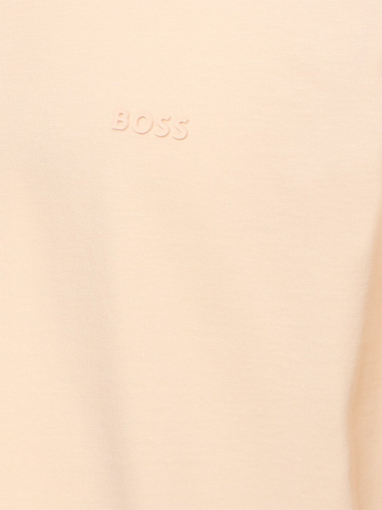 Boss: Thompson logo cotton t-shirt - Open Orange - men_4 | Luisa Via Roma