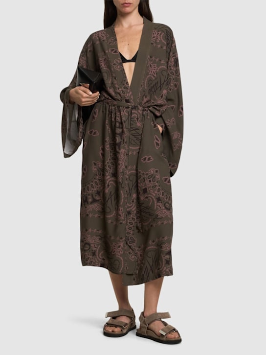 The Attico: Muslin caftan dress - Green/Multi - women_1 | Luisa Via Roma