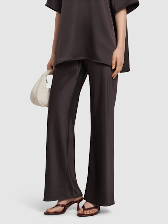 Aeyde: 75mm Daphne nappa leather thong sandals - Burgundy - women_1 | Luisa Via Roma