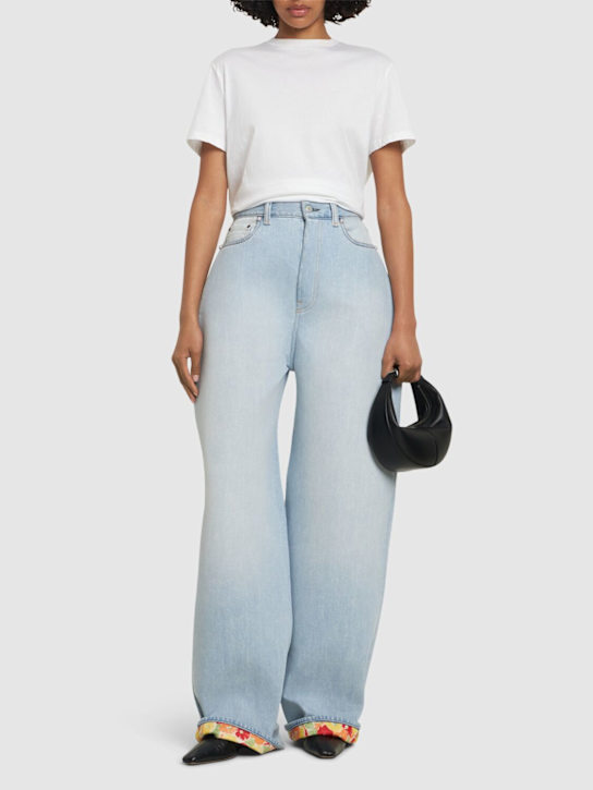 Acne Studios: Picko bonded denim baggy jeans - Light Blue - women_1 | Luisa Via Roma