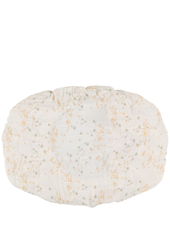 Charlie Crane: Printed organic cotton sheet - White/Yellow - kids-boys_0 | Luisa Via Roma