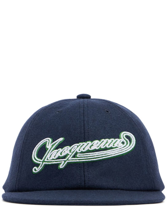 Jacquemus: La Casquette baseball cap - Navy - women_0 | Luisa Via Roma