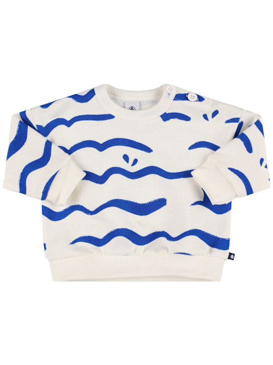 Petit Bateau: Sweatshirt aus Baumwolle - Weiß/Blau - kids-girls_0 | Luisa Via Roma