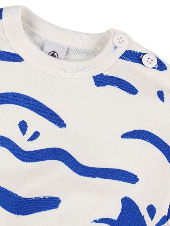Petit Bateau: Sweatshirt aus Baumwolle - Weiß/Blau - kids-girls_1 | Luisa Via Roma