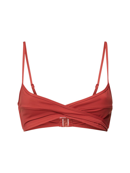 Tropic Of C: Infinity recycled tech bikini top - Brown - women_0 | Luisa Via Roma