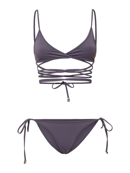 The Attico: Lycra triangle bikini - Grey - women_0 | Luisa Via Roma
