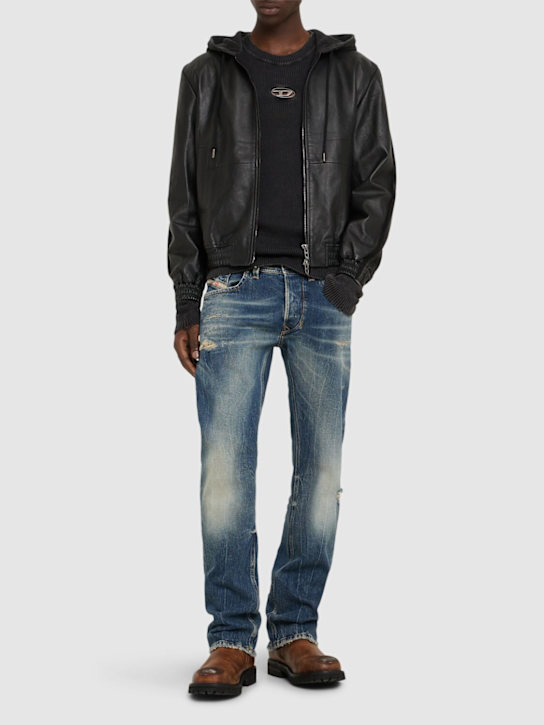 Diesel: Leather & denim jacket - men_1 | Luisa Via Roma