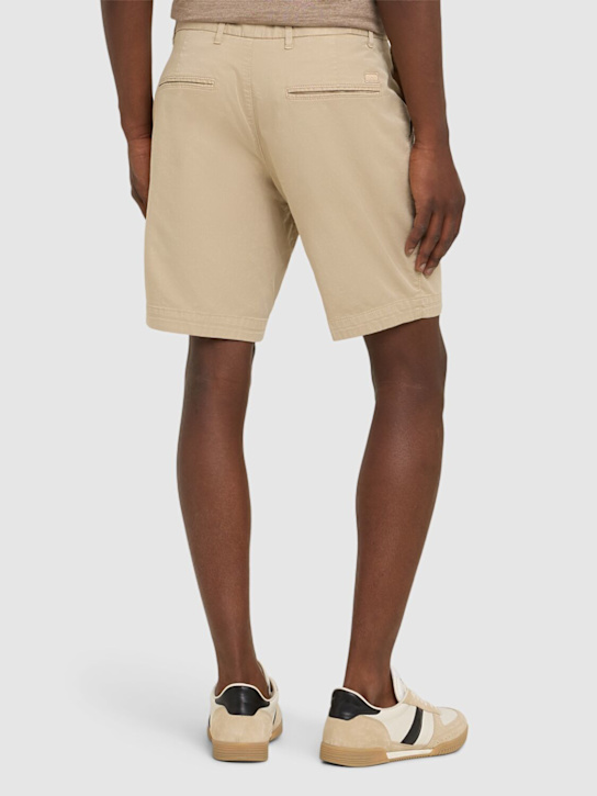 Boss: H-Slice stretch cotton shorts - Beige - men_2 | Luisa Via Roma