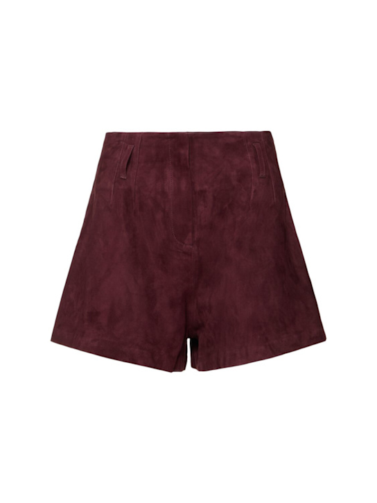 The Frankie Shop: Lise suede shorts - women_0 | Luisa Via Roma