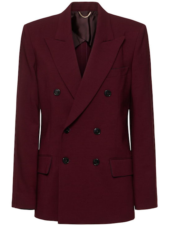 Victoria Beckham: オーバーサイズ ビスコースブレンド メンズライクジャケット - women_0 | Luisa Via Roma