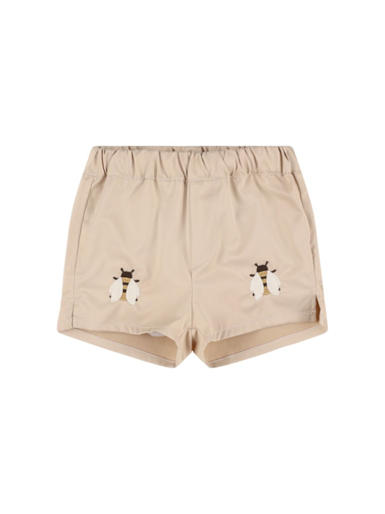 Donsje: Bee print nylon swim shorts - Off-White - kids-boys_0 | Luisa Via Roma