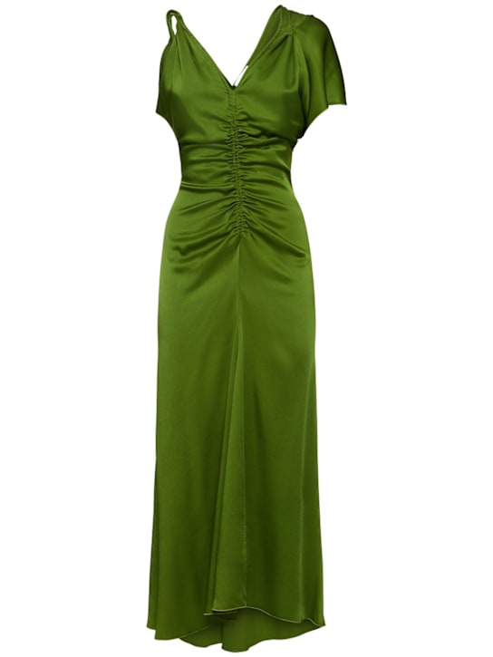 Victoria Beckham: アシンメトリー サテンミディドレス - women_0 | Luisa Via Roma