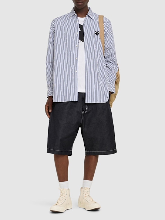Comme des Garçons Play: Striped cotton shirt - men_1 | Luisa Via Roma