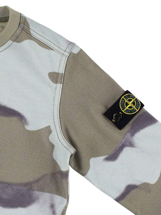Stone Island Junior: コットンスウェットシャツ - ライトブルー - kids-boys_1 | Luisa Via Roma