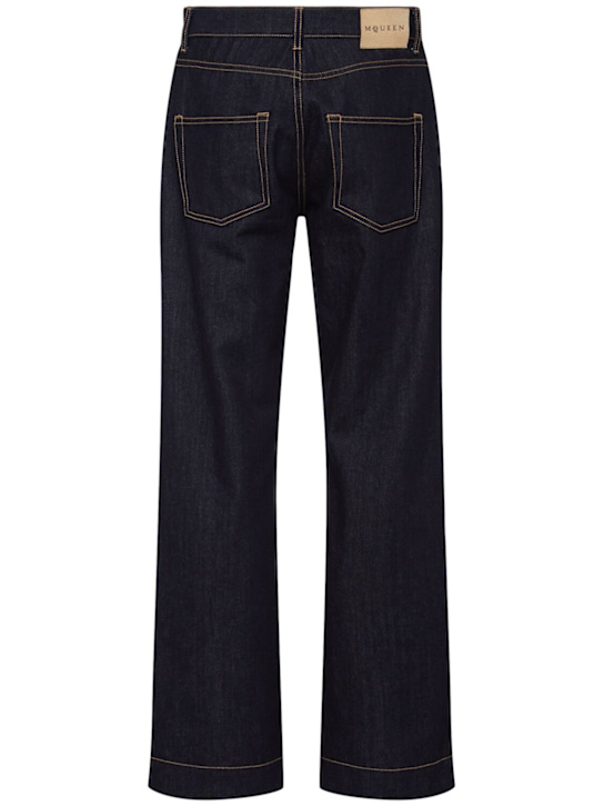 McQueen: Cotton denim wide leg jeans - Indigo - men_1 | Luisa Via Roma