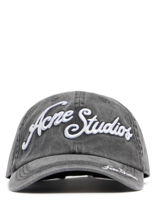 Acne Studios: Carliy logo cotton cap - men_0 | Luisa Via Roma