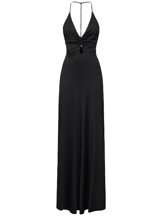 V-neck ruched cami long dress - Thumbnail 1