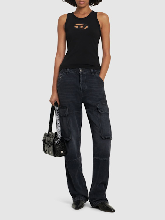 Diesel: D-Pot-Cargo mid rise straight jeans - women_1 | Luisa Via Roma