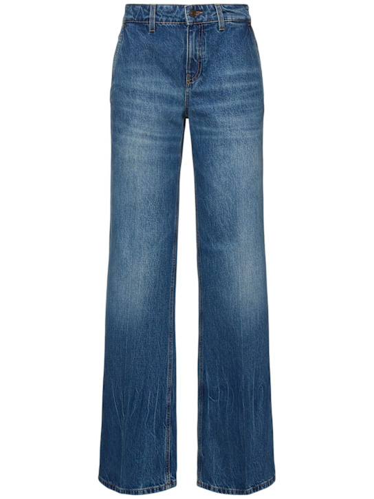 Victoria Beckham: Jeans Gigi vita bassa in denim - Blu - women_0 | Luisa Via Roma