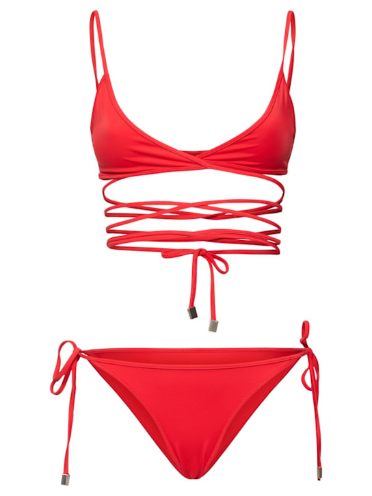Bikini a triangolo in lycra - The Attico - Donna - Rosso - XS