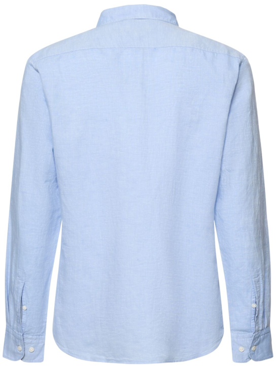 Boss: Kent linen & cotton shirt - Light/Pastel Bl - men_1 | Luisa Via Roma