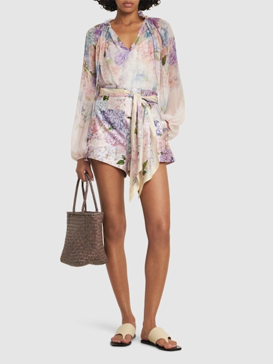 Dawning printed silk flat front shorts - Thumbnail 2