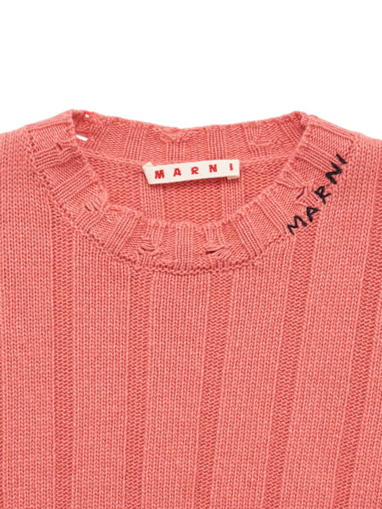 Marni Junior: Viscose blend knit sweater - ピンク - kids-girls_1 | Luisa Via Roma